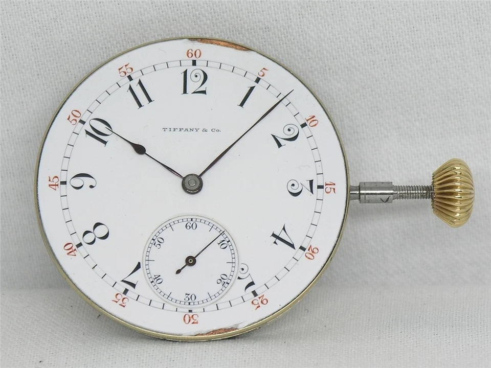 VERY HIGH GRADE 42MM TIFFANY AGASSIZ 17 JEWEL WATCH MOVEMENT & DIAL, RUNNING! - Image 4 of 4