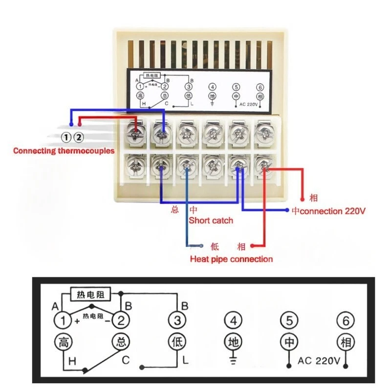 Digital Thermostat Industrie thermostat Thermostat Unterputz AC 220V 380V - Bild 4 von 4