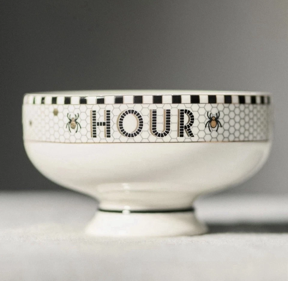 ANTHROPOLOGIE BISTRO Azulejo Negro GATOS Pequeño CUENCO DE NUECES HALLOWEEN HORA DE BRUJAS NUEVO Foto 2 de 4