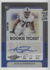 2021 Contenders Optic Rookie Ticket Blue Prizm 40/99 Alex Leatherwood Auto jg5