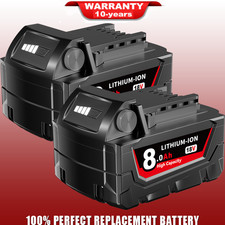 2PACK 8.0 AH Extended Capacity For Milwaukee M18 18V Lithium Battery 48-11-1860