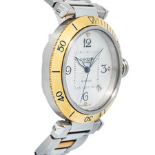 Cartier Pasha 2378 W31035T6 Auto 18k YG Two Tone Silver Dial Men's Watch 38mm 4
