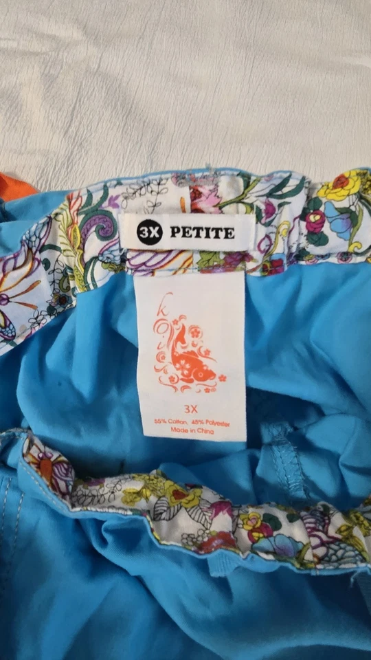 Kathy Peterson 女士 Koi 磨砂裤/底部尺寸 3x(四件套) — 第 2/4 张图片