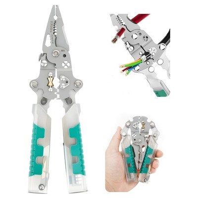 18In1 Wire Stripper MultiFunction Electrician Pliers Foldable Dual Alarm