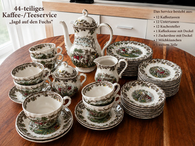 Myott Country Life Staffordshire England Kaffee Teeservice 44tlg.  Landhausstil