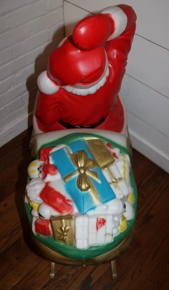 Vintage Empire Santa Claus Sleigh Blowmold 3 Reindeer RARE HTF FREE SHIPPING! - Image 4 of 4