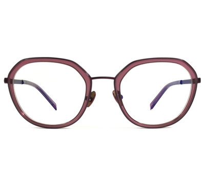 Tom Davies Eyeglasses Frames TD733 Col. 2183 Purple Round Hexagonal 48-20-140