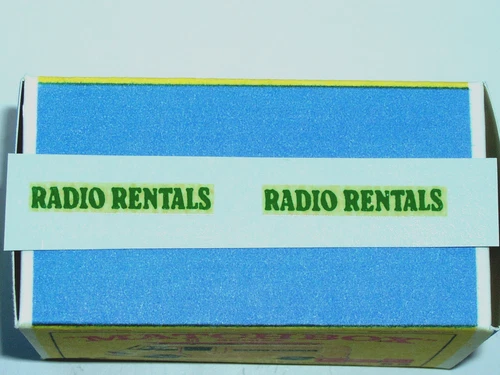 Set of 2 decals for Matchbox Lesney 62b Commer RADIO RENTALS TV Service Van