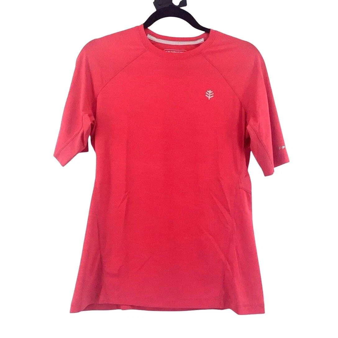 Coolibar UPF 50+ Women's Short Sleeve Shirt Pink Fuchsia SZ S Sun Protection