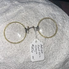 1900  s Antique Pince Nez  pinch nose  glasses. Gold filled at bridge.