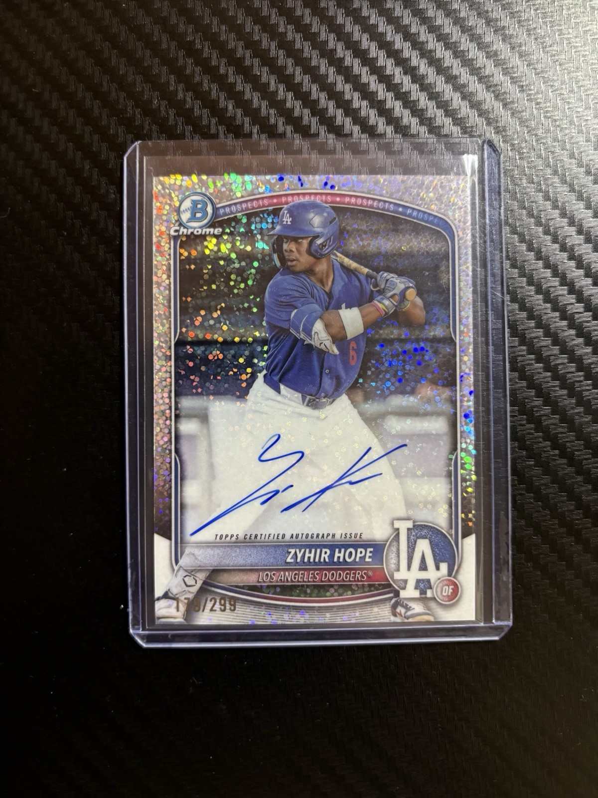 2025 Bowman Chrome Zyhir Hope Speckle Autograph /299 #CPA-ZH LA Dodgers