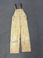 Carhartt Bib Overalls Duck Canvas Double Knee YYR01 BRN Youth Boys Size XL 18-20