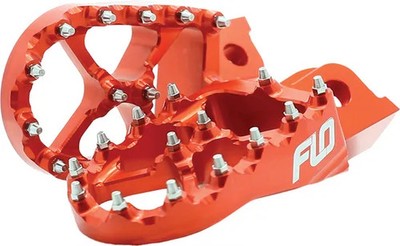 Flo Pro Series Footpegs Driver Foot Pegs Pair Orange Husqvarna FE250 17-22