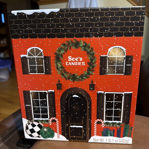 2024 See's Candies Christmas Advent Calendar Reusable Box 24 Drawers NO CANDY