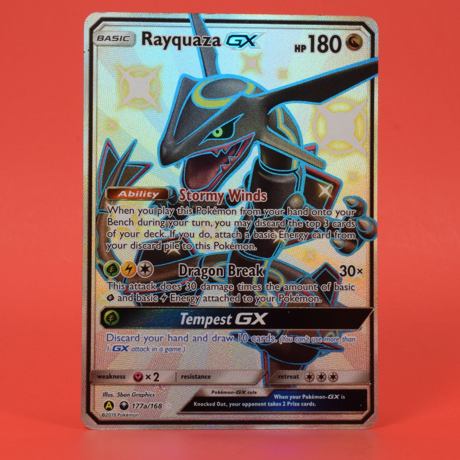 Pokemon TCG English Card Shining Rayquaza GX 177a/168 Standard Size Promo
