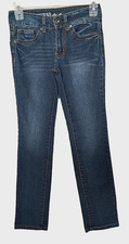 GUESS "Daredevil" 78 cotton, 21 polyester solid blue denim jeans Size 10