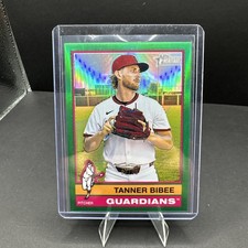 2025 Topps Heritage High Number - Tanner Bibee #549 Chrome Green Border /99