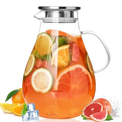 2500ml Glass Pitcher with Lid, 88 Ounces Precise Scale 88 Ounces, 88oz 