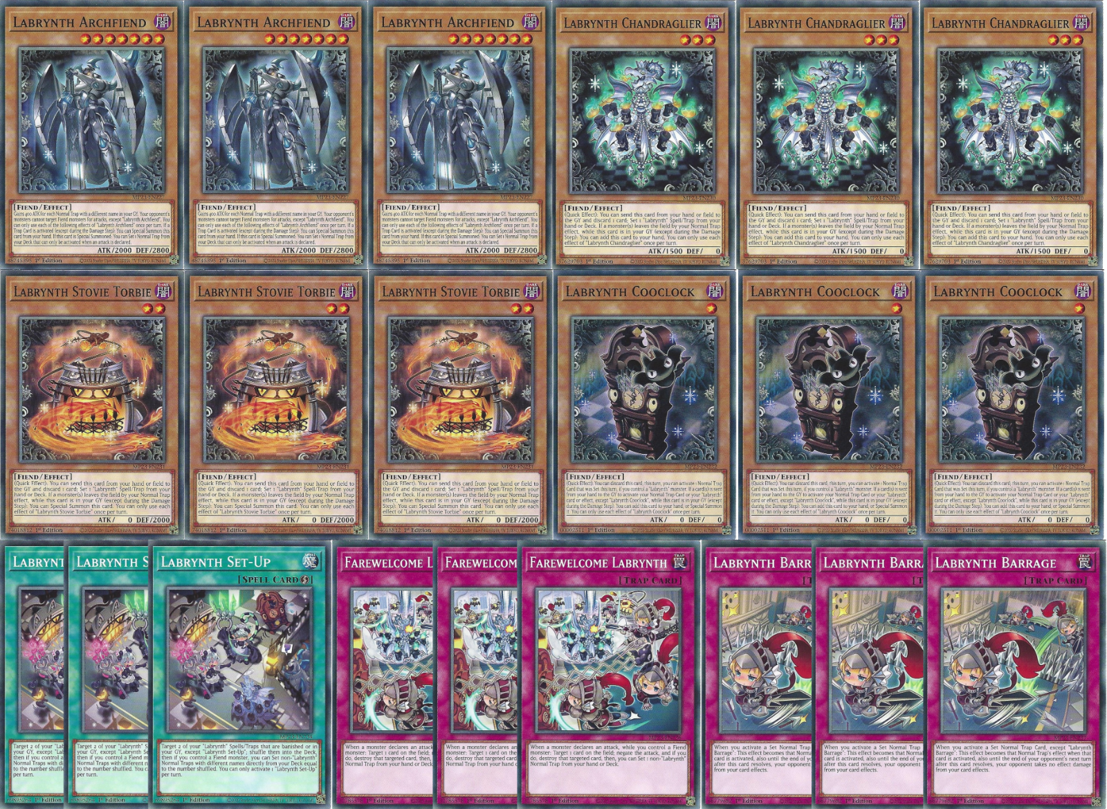 21 Labrynth Deck MP23-EN234 Labrynth Set-Up, Labrynth Archfiend, Chandraglier +