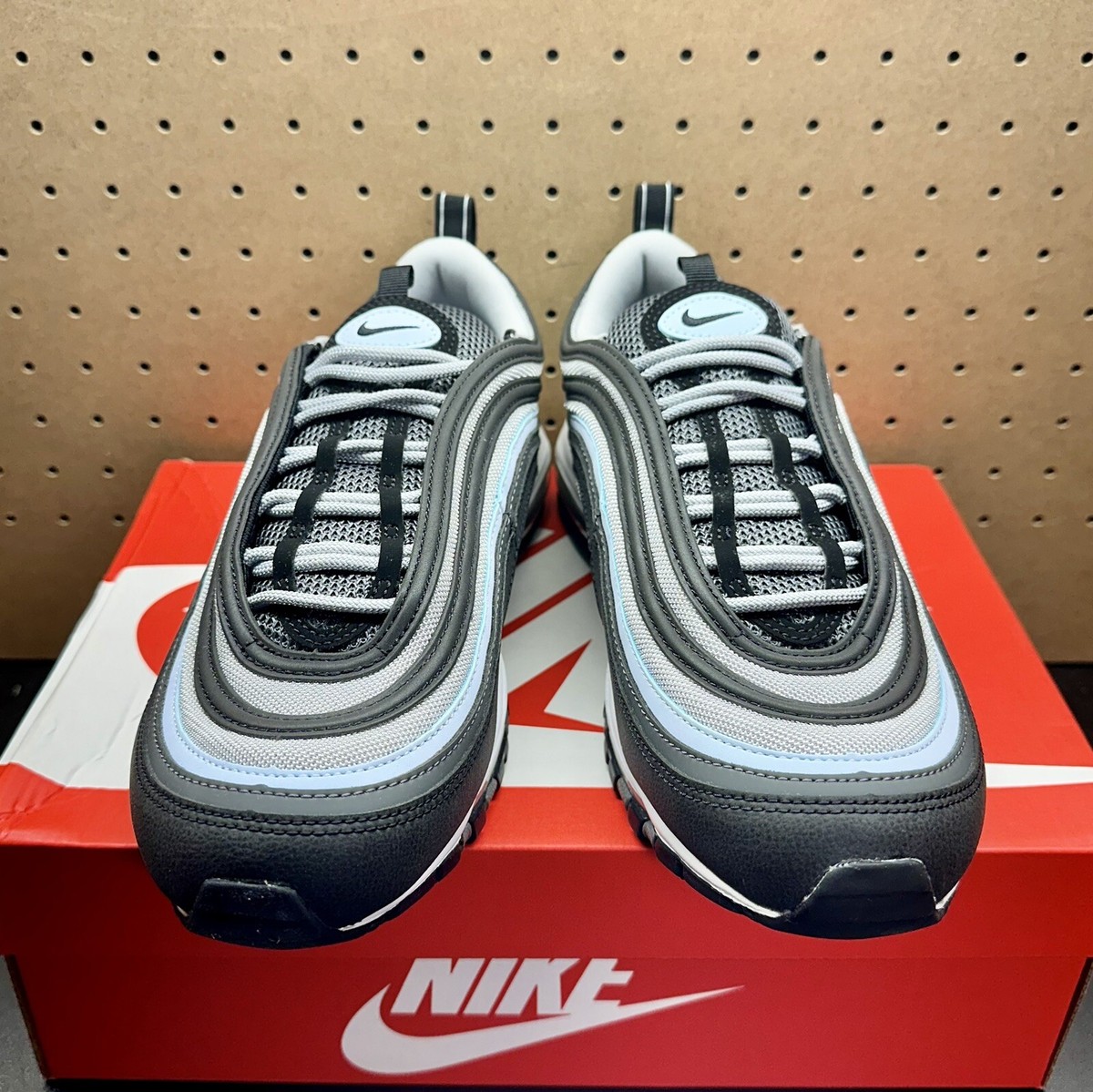 RARE New Nike Air Max 97 Black Blue Tint Iron Grey 921826-019 Mens