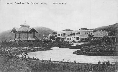 L248 Brazil 1917 Arredores de Santos. Guaruja. Parque do Hotel. vintage postcard