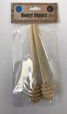 2 x Wooden Honey Dipper Wooden StickDip Drizzle Server 16cm