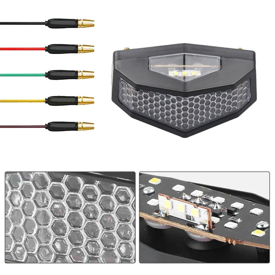 Motorcycle ATV LED Rear Tail Light Brake Taillight Turn Signal Light Stop Lamp - Image 3 of 4