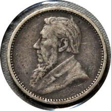 Elfe ZAR Südafrika 3 Pence 1895 Silber Burenkriege