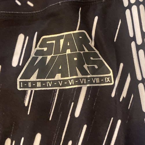 Disney Star Wars I-II-III-IV-V-VI-VII-VIII-IX Leggings Size Medium Black White - Picture 2 of 10