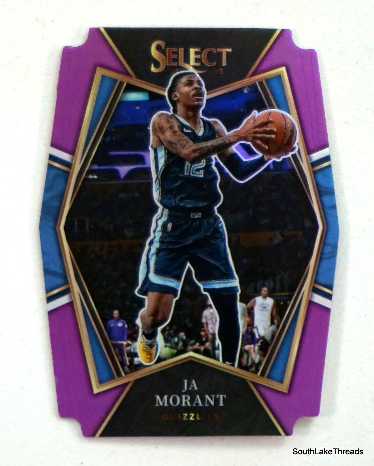 2021-22 Panini Select JA MORANT #'d 92/99 Die Cut Premier Level Purple Prizm SP