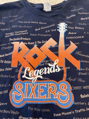 Vtg ~Rock Legends ~ SIXERS ~ NBA ~ PORT & Co T-Shirt~ Size XL ~ ZZ