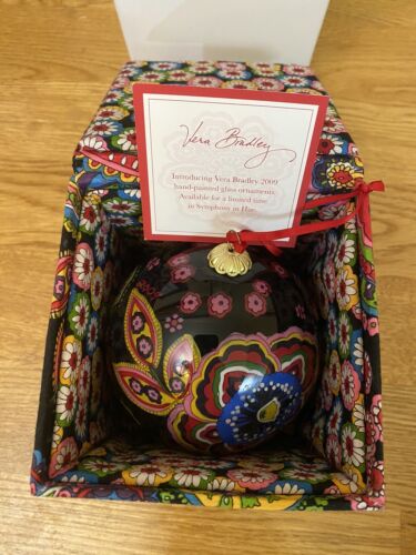 New 2009 Vera Bradley Symphony in Hue Ball Ornament with Keepsake Gift Box - Picture 1 of 10