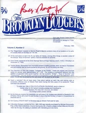 Bobby Bragan Bobby Morgan Brooklyn Dodgers Signed Autograph Newsletter