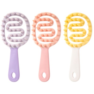 2x Hair Shampoo Comb Shampoo & Scalp Massage Comb Comfortable Grip Cleaning Tool
