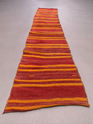 Old Turkish narrow Kilim Runner 272x52 cm shabby chic, vintage kelim