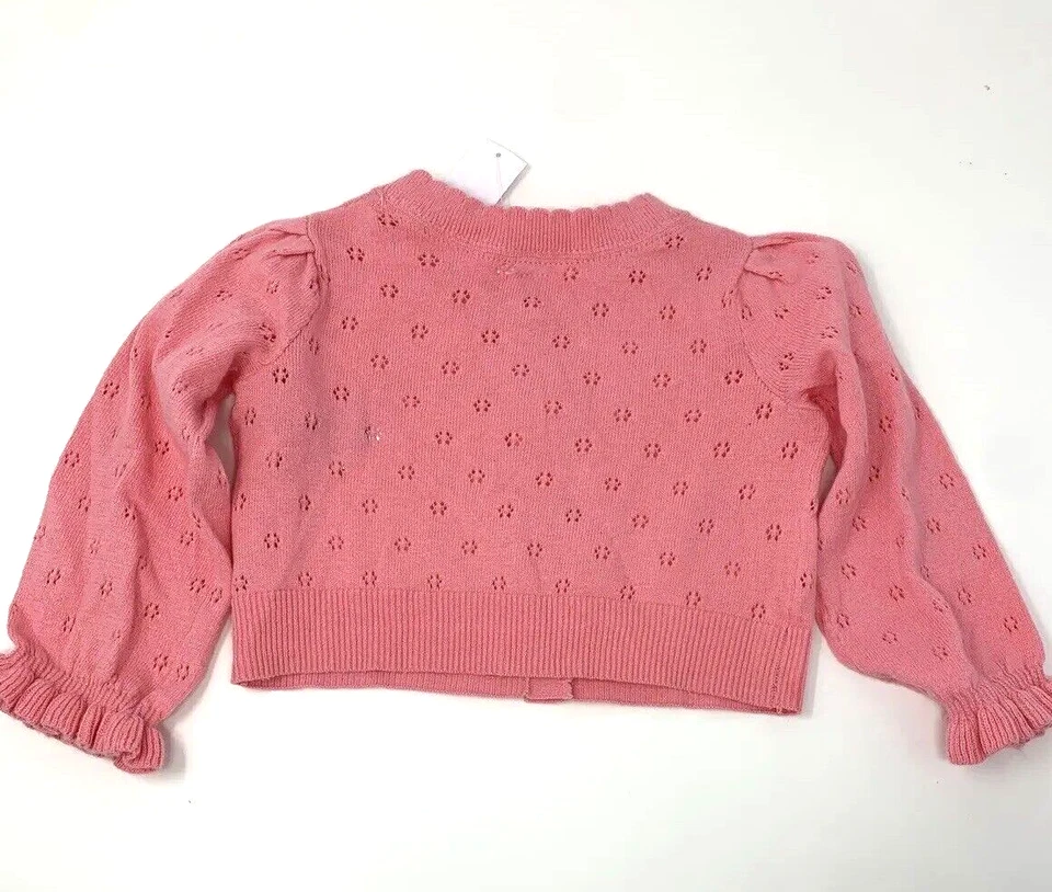 Nuevo con etiquetas Cárdigan Suéter Gap Bebé Niñas 18-24 Meses Rosa Coral Escarcha Pointelle Foto 2 de 4