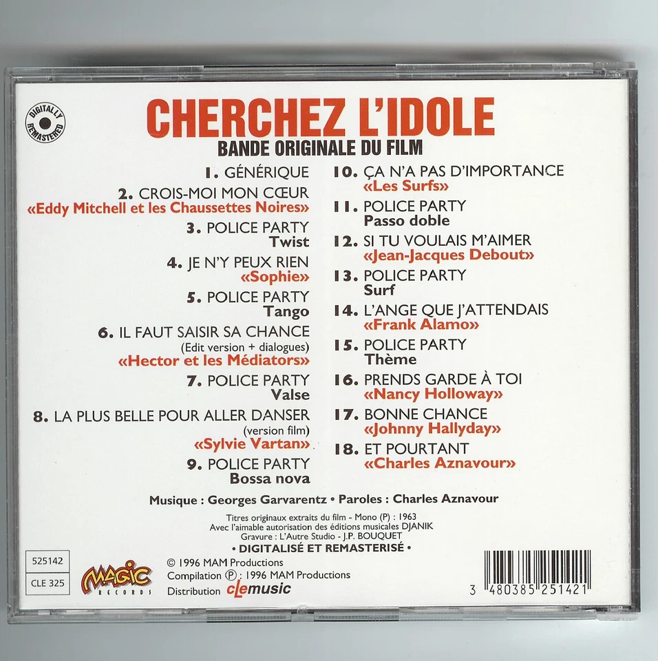 CD Various – Cherchez L'Idole (1996) Bande Originale du Film 1964 Sylvie Vartan - Bild 2 von 2