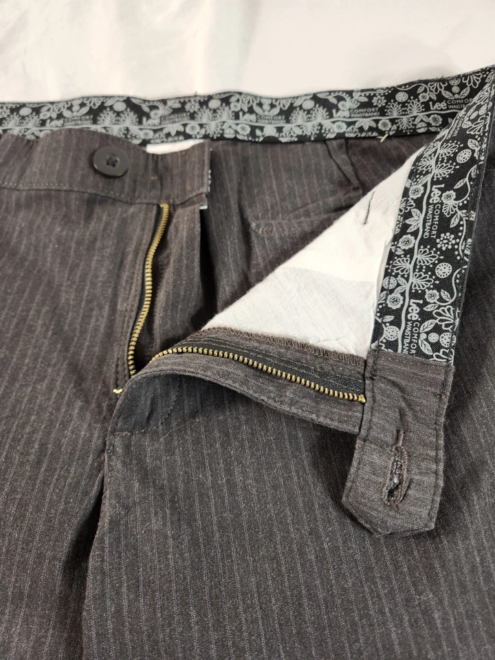 Pantalones de cintura Lee cómodos para mujer negros con rayas 16P talla pequeña 16 bolsillos Foto 4 de 4