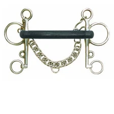 Centaur Stainless Steel Soft Rubber Mullen Mouth Pelham Bit