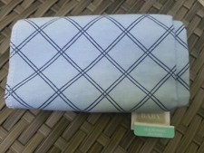 HB Hudson Baby Blue Square Baby Receiving Blanket Flannel Lovey 30 30" NEW