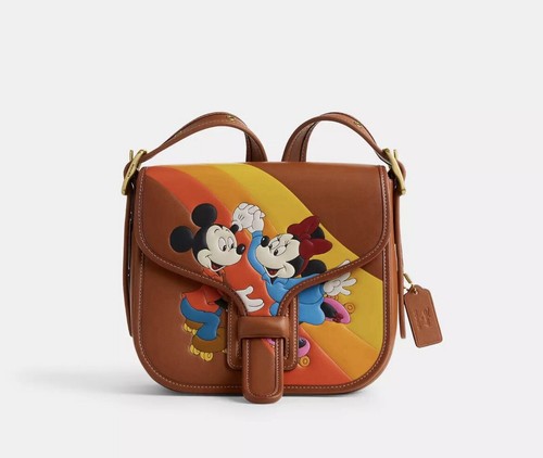 Disney X Coach Courier Bag With Mickey Mouse And Minnie Mouse CQ801 - Picture 7 of 10