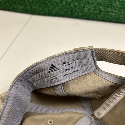 Adidas Aeroready Hat Cap Men Strapback Tan White Logo Canvas Outdoor Casual Golf - Picture 7 of 9