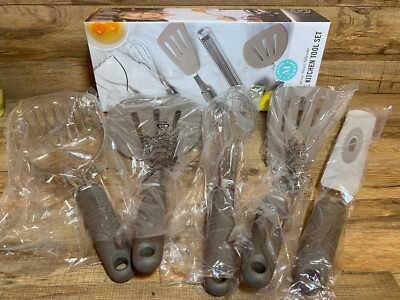 NEW - 5 PC - MARTHA STEWART - STAINLESS STEEL / SILICONE  KITCHEN TOOL SET