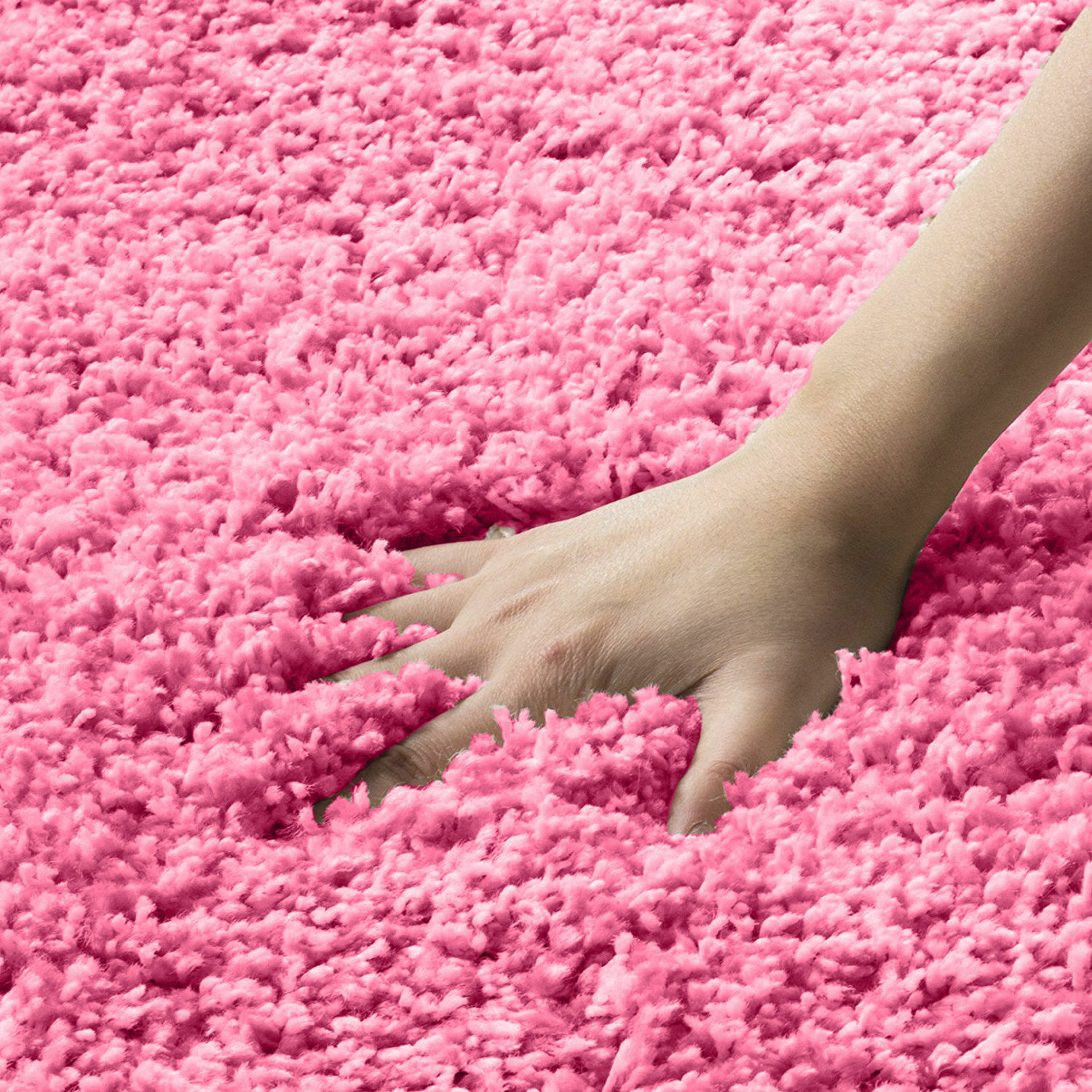 BARBIE PINK SHAGGY RUG X LARGE FLUFFY PLAIN SMALL THICK 5CM FLOOR