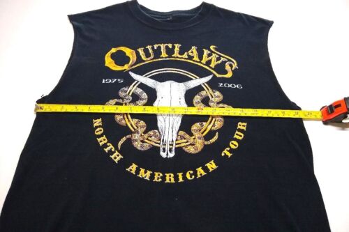 Men's Sleeveless Black Outlaws 2006 North American Tour T-Shirt Medium - Picture 6 of 6