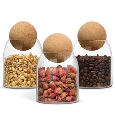 Glass Storage Container With Ball Cork 16 Oz Small Glass Jar With Cork Lids 3 Pa
