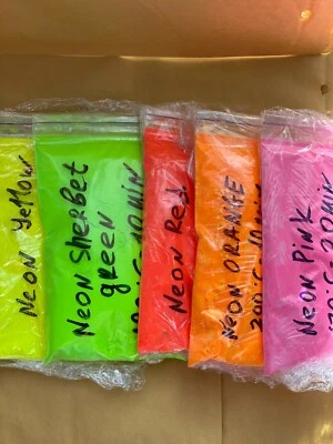 UAPAINTER SET of 5 NEON colors Powder Coating Paint, 3.15oz/ 90g per color, total 1lb/450g
