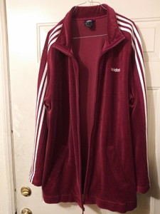burgundy adidas track jacket