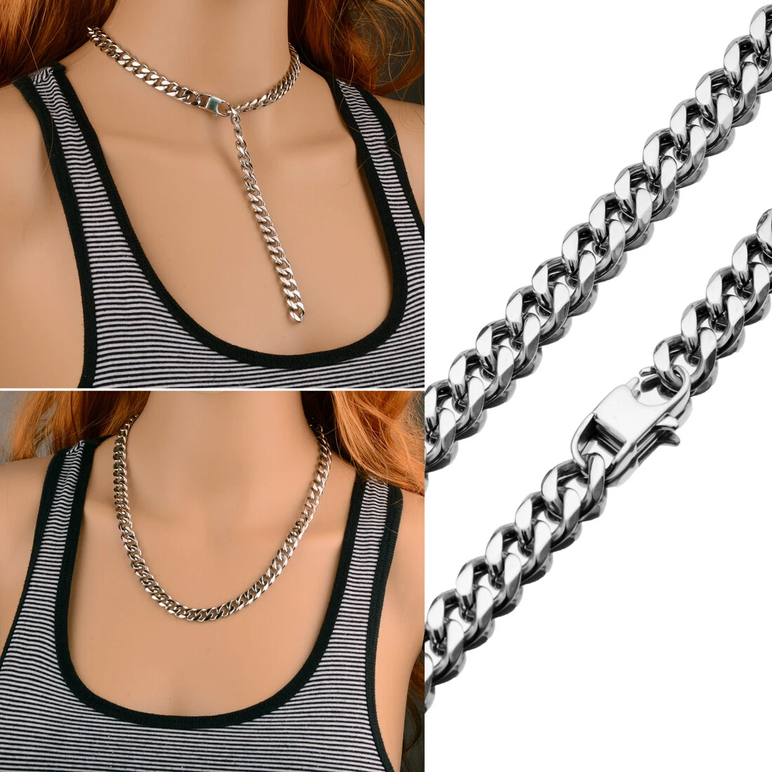 Women Hip Hop Rapper Necklace Stainless Steel Xxxtentacion Chain