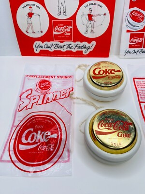 Vintage Coca Cola Yoyo Russel Gold & Original Books Strings